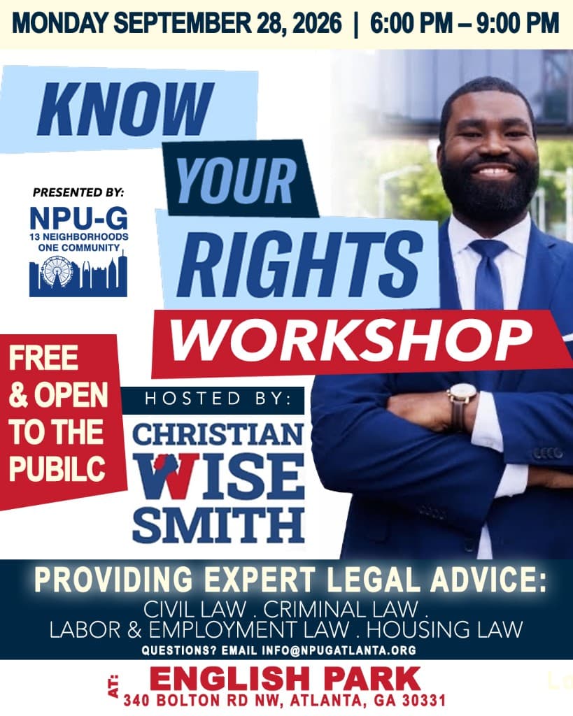 Know Your Rights Workshop flyer